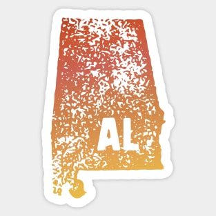 US state pride: Stamp map of Alabama (AL letters cut out) Sticker